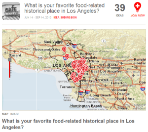 The "What is your favorite food-related historical place in Los Angeles?" question.
